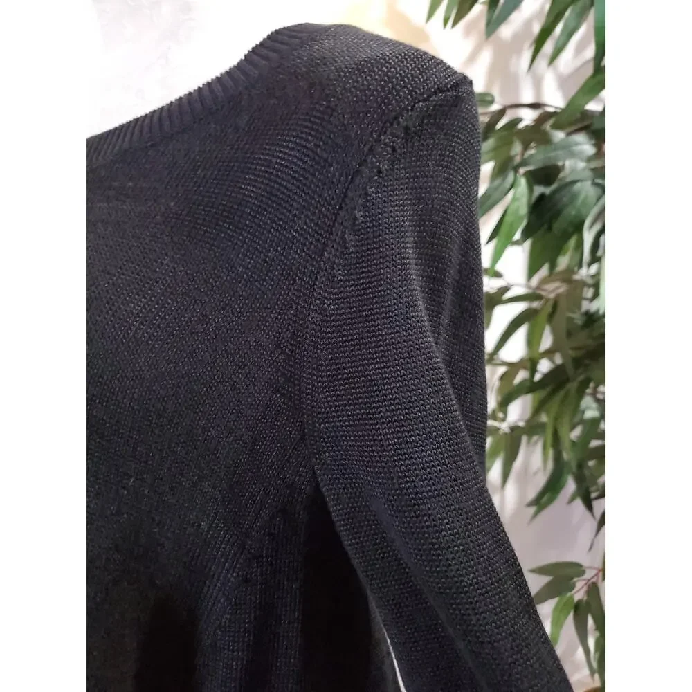 Lauren Ralph Lauren Long Sleeve Knit Sweater Women's Size M Black Boatneck